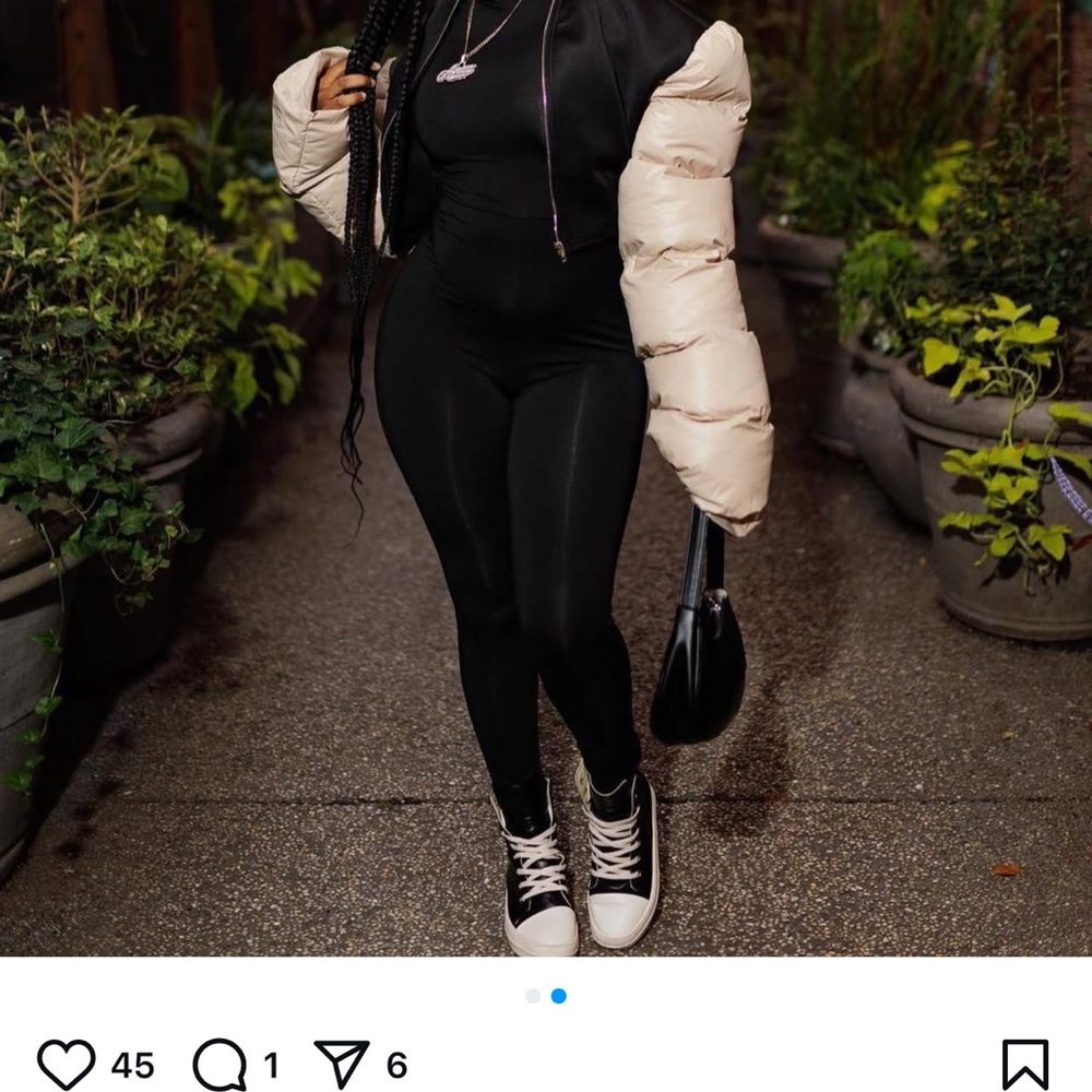 Cream Puffer Sleeves Jacket